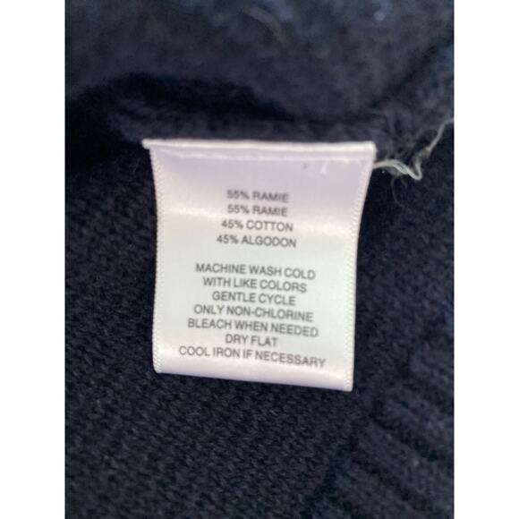 Sag Harbor 3 Button V-Neck Coastal Knit Navy Sweater Sz L - Picture 8 of 8